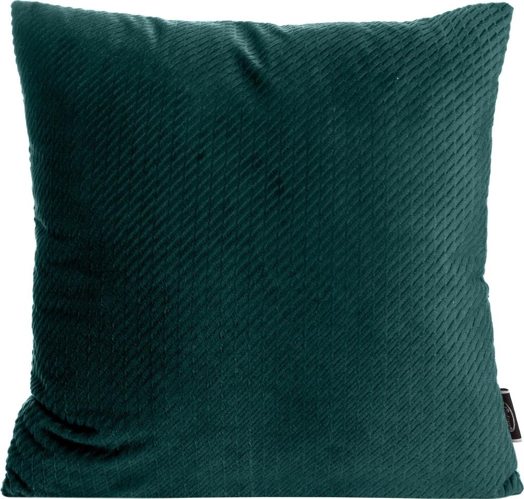 EUROFIRANY | Kissenhülle - 40 x 40 cm - dunkelminzfarbener Kissenbezug - Velvet
