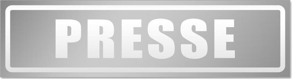 Kiwistar Presse invertiert Magnetschild Schild magnetisch - 20cm Silber - Magnetfolie für Auto PKW Kfz