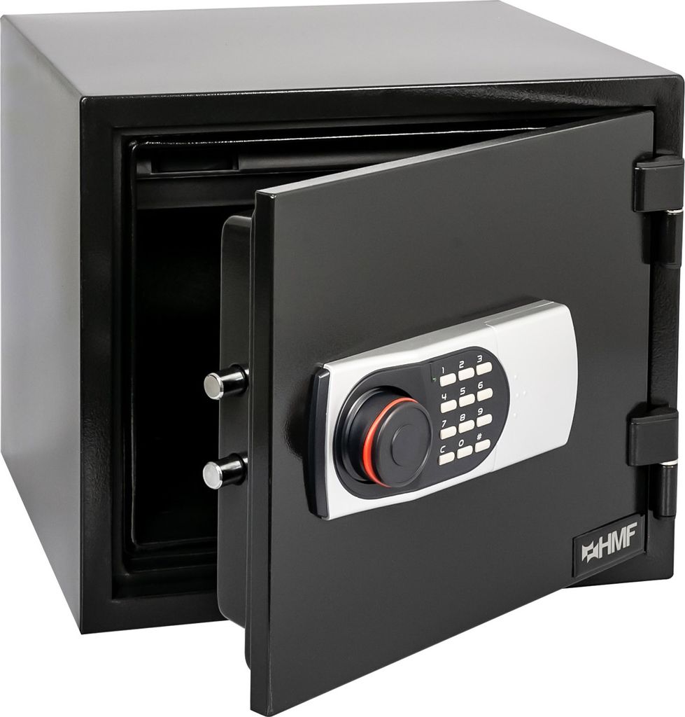 HMF 46161 Safe Tresor Feuerfest 60 Minuten mit Zahlenschloss, 41,2 x 35,5 x 36,3 cm