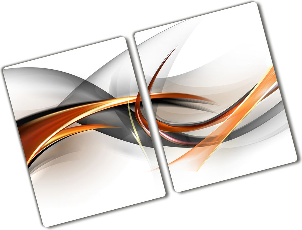 Tulup Glas Herdabdeckplatte - 2x40x52 cm - Glaskeramikkochfeld-Abdeckung Spritzschutz Glasabdeckplatte Kochplattenabdeckung und Schneidebrett - Zwe...