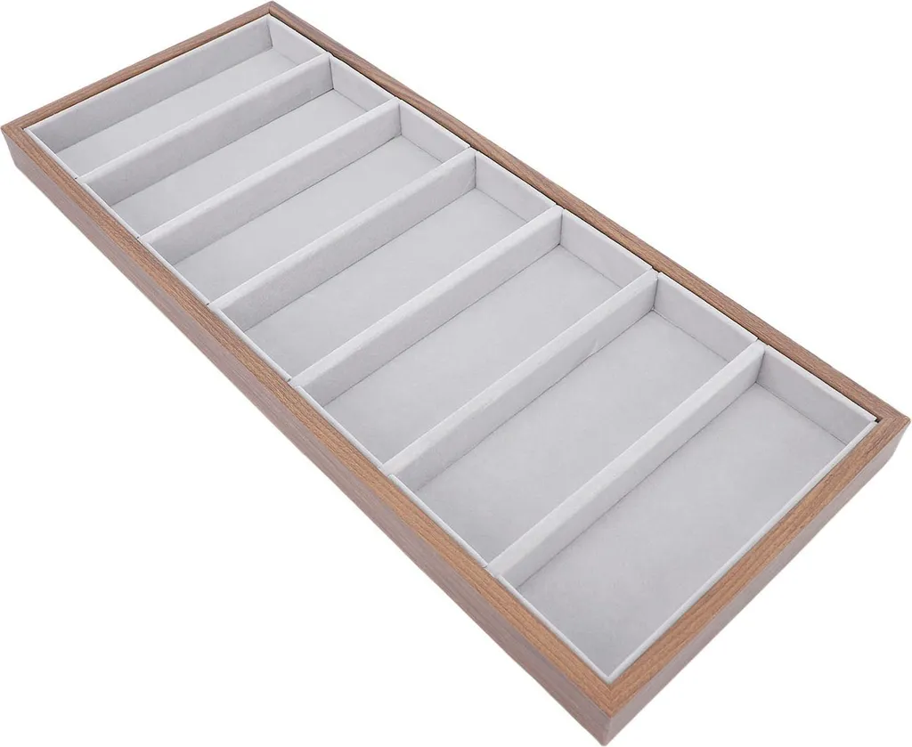 Plateau de Rangement Anti-Rayures Lunettes et Bijoux 7 Slots en Velours