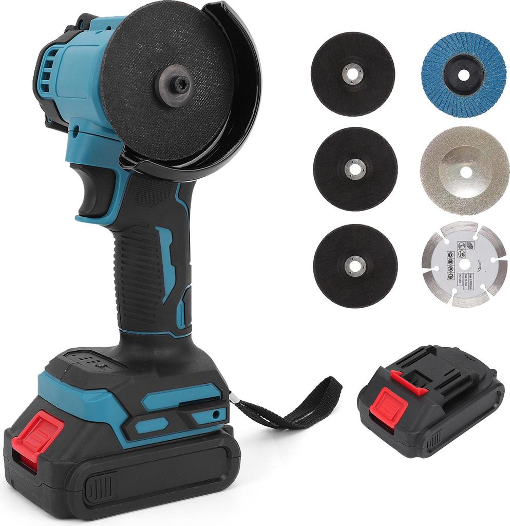 Mini-Winkelschleifer 21V Cordless 10000 RPM Electric Grinding Tool mit 2pcs Akku Multifunktions staubdicht Handheld Schneiden Polieren