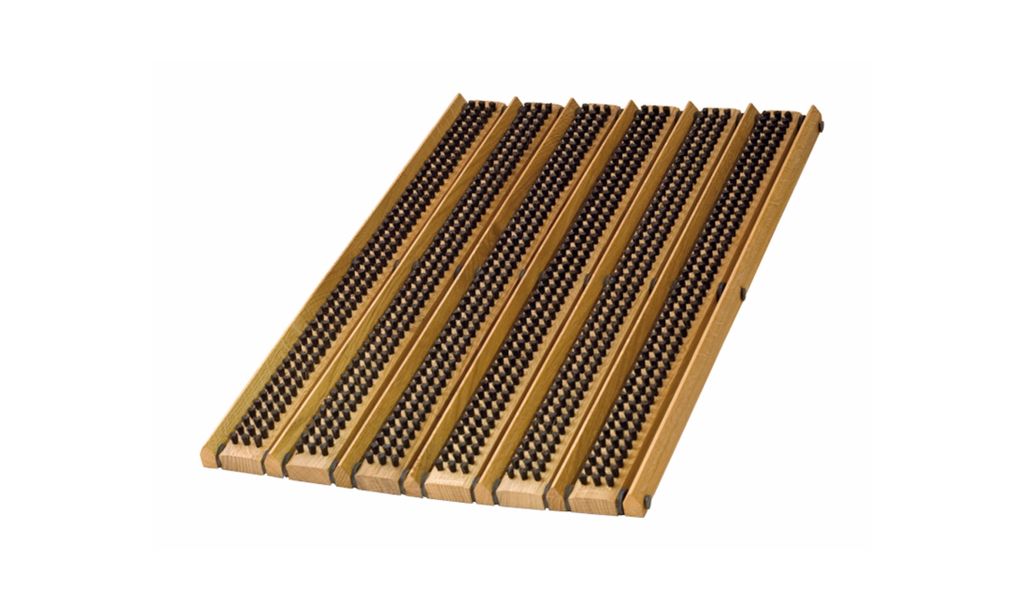 Redecker Fuss-Matte mit Eichenholzleisten Abstreifer