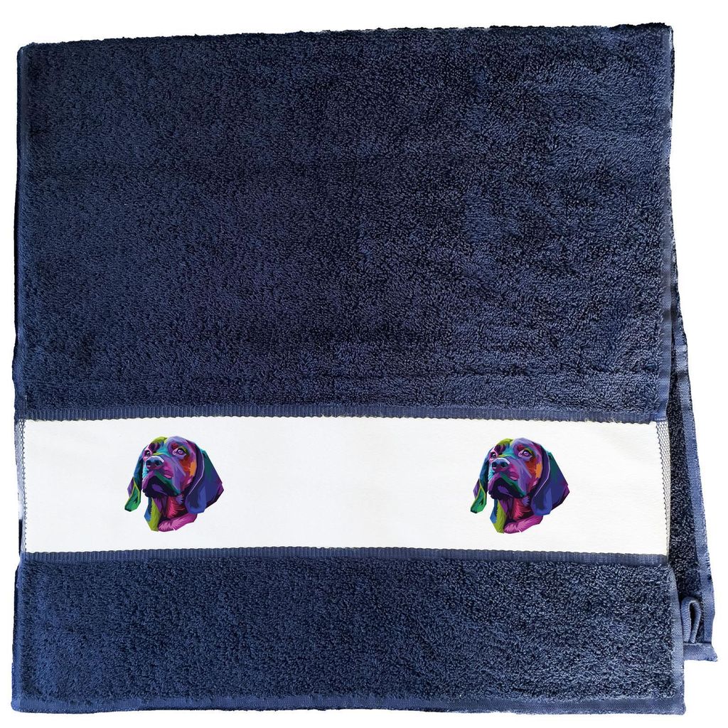 Huuraa Handtuch Labrador Colorful 50x100cm French Navy Baumwolle Handtuch Geschenkidee