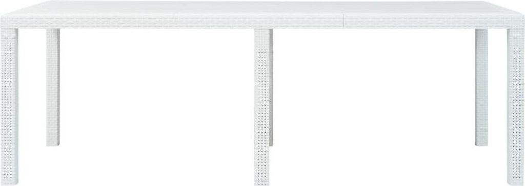 vidaXL Záhradný stôl biely 220x90x72 cm plastový ratanový Obrázok produktu 
