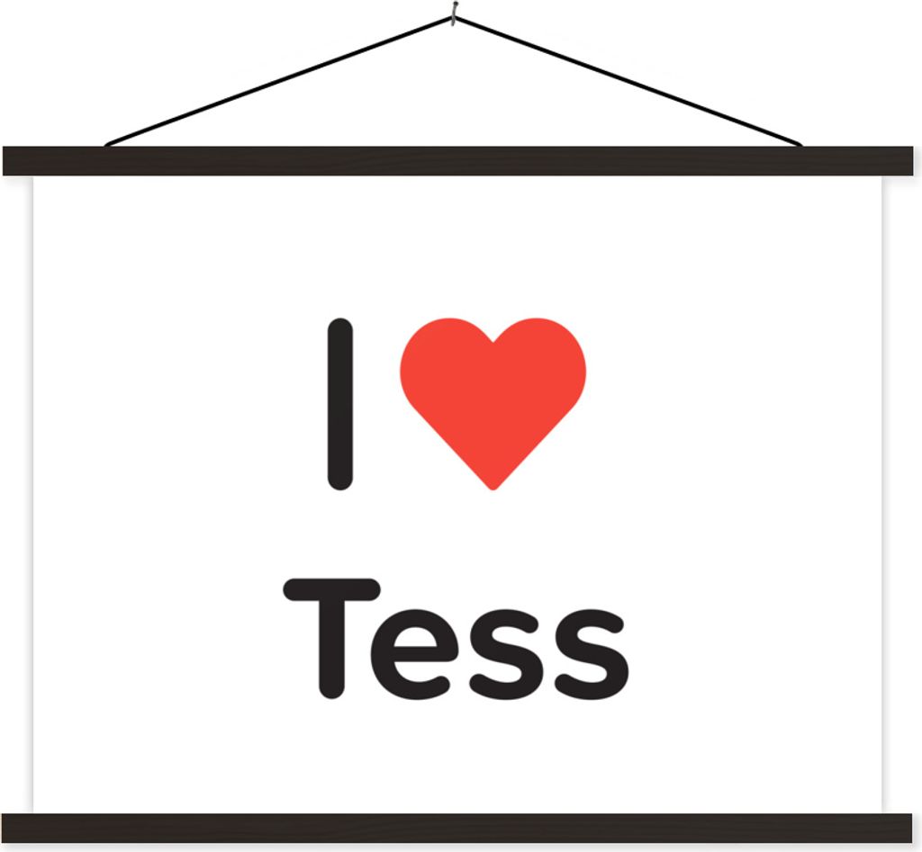 MuchoWow Textilposter Ich liebe - Tess - Mädchen 150x113 cm mit schwarzem Rahmen - Wohnzimmer