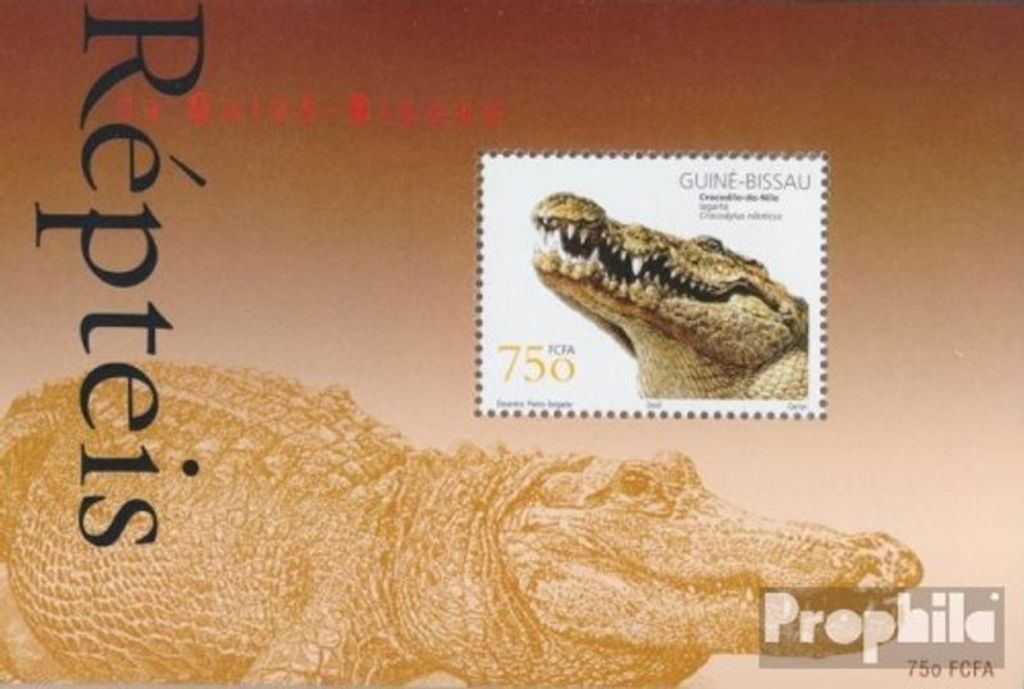 Briefmarken Guinea-Bissau 2002 Mi Block381 (kompl.Ausg.) postfrisch Reptilien