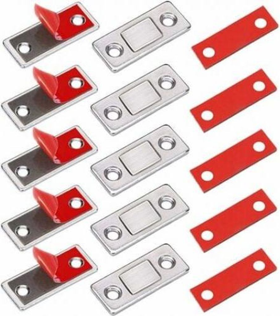 Magnetverschluss, 5 Stück, sehr dünne Magnetverschlüsse zum Aufkleben, starker Magnetverschluss für Möbel, Schiebetüren, Schubladen, Fenster.