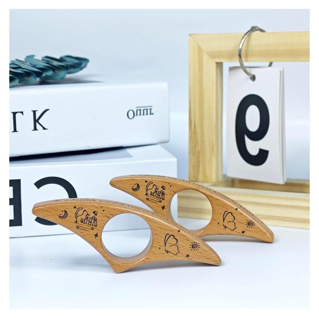Buchseitenhalter Daumen aus Holz, Seitenhalter für Bücher, 25 mm Durchmesser, Lesezeichen aus massivem Holz mit natürlicher Maserung – Jedes S...