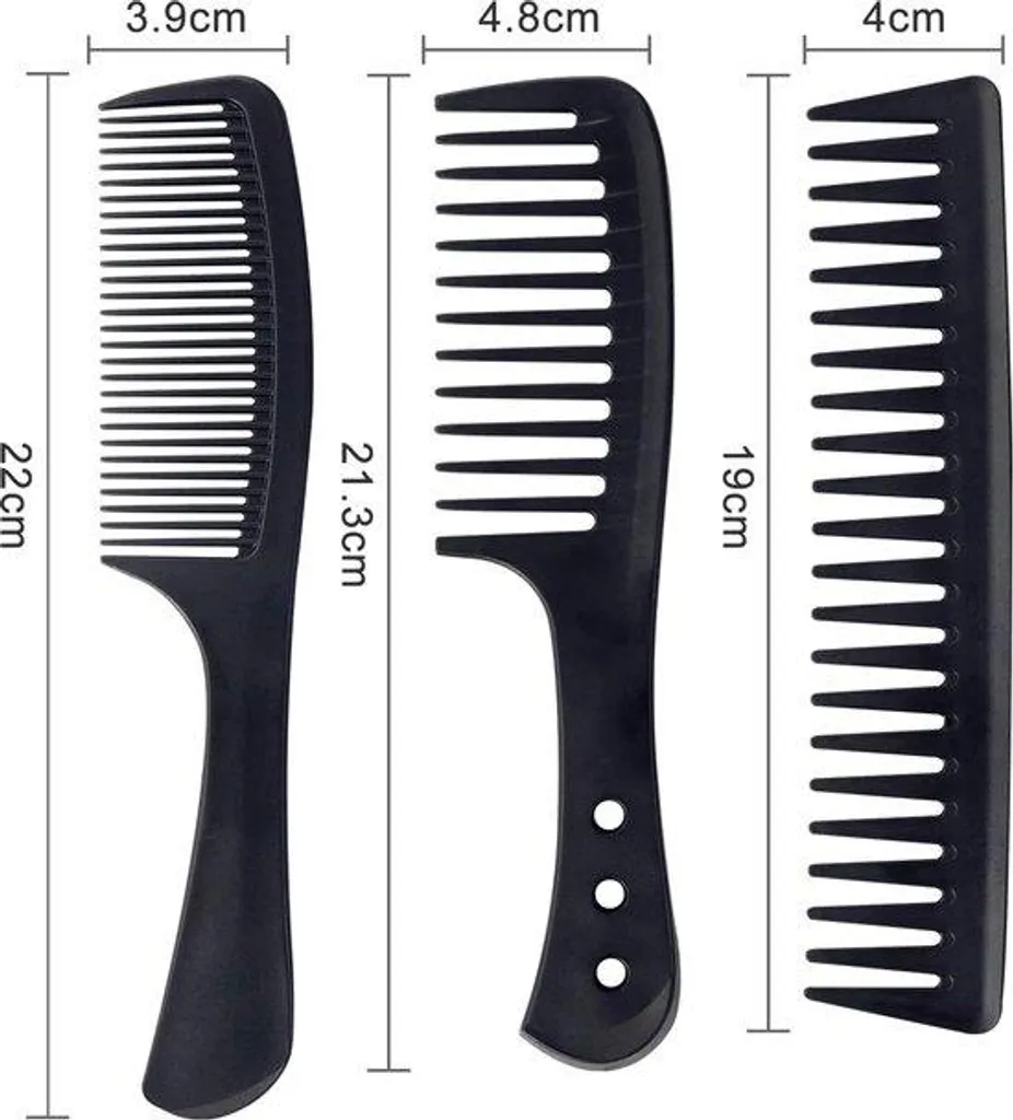 Lot de peignes de coiffure pour créer des raies et styles variés 3pcs