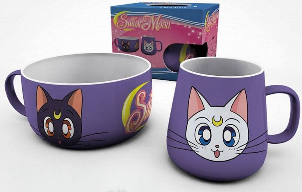 SAILOR MOON - Breakfast Set Mug + Bowl - Luna & Artemis