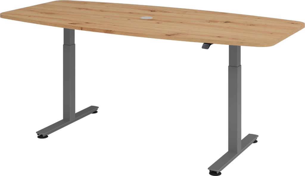 bümö Konferenztisch elektrisch XMST22 - Nachbildung: Asteiche, Gestell: Graphit