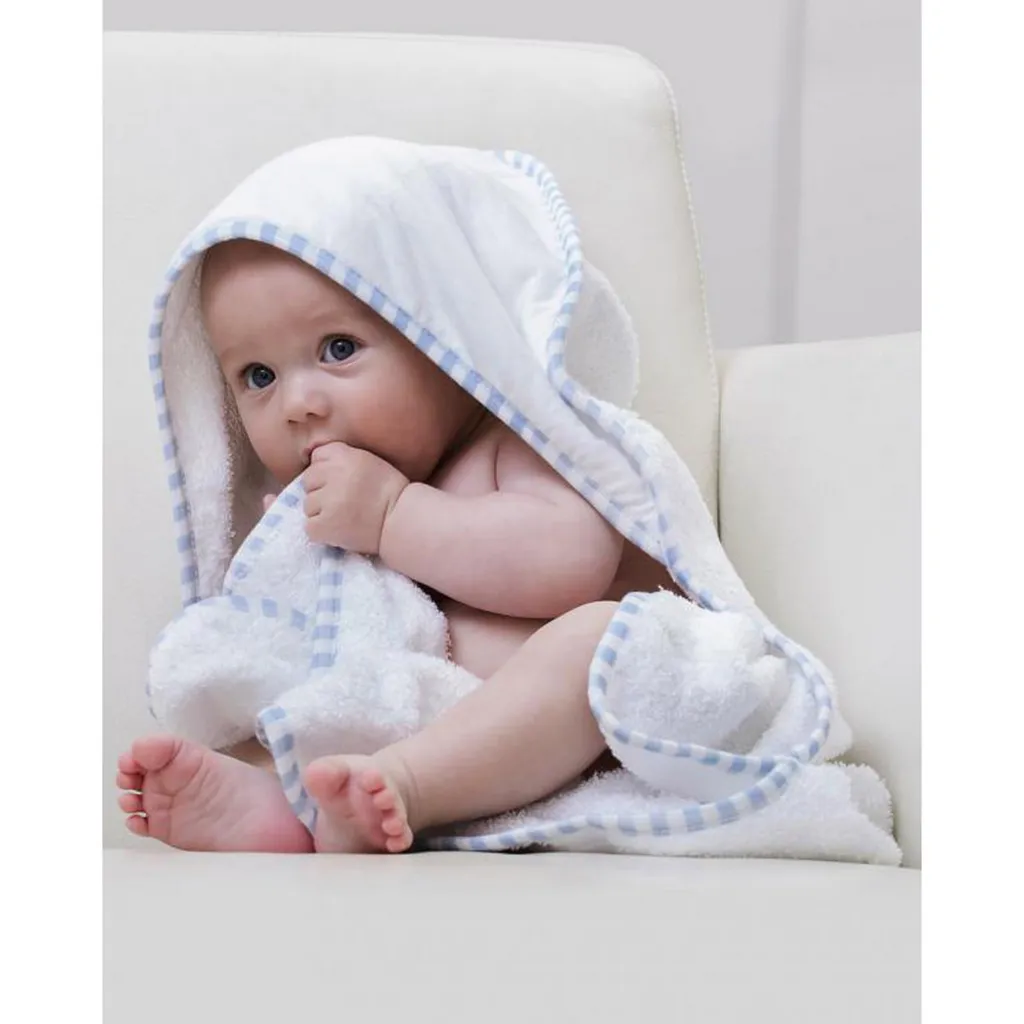 Serviette bébé 100% coton Jassz Po BC3848 Taille Unique Blanc et Bleu