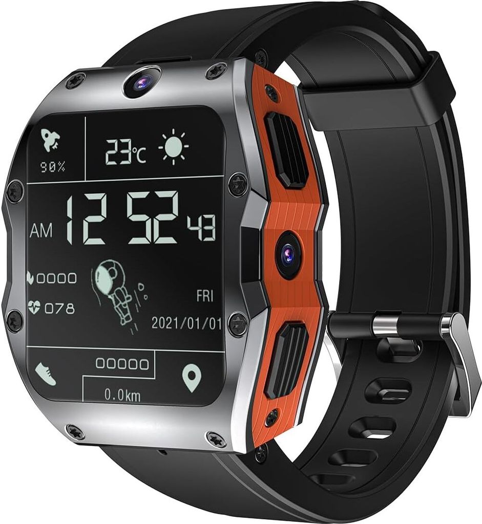 Rogbid -Modus x 4g LTE Smart Watch Phone Männer können Text zurückrufen, zwei 8 MP -Kameras, alle Keramik Android 10.0 SmartWatch SIM -Karte WiF...