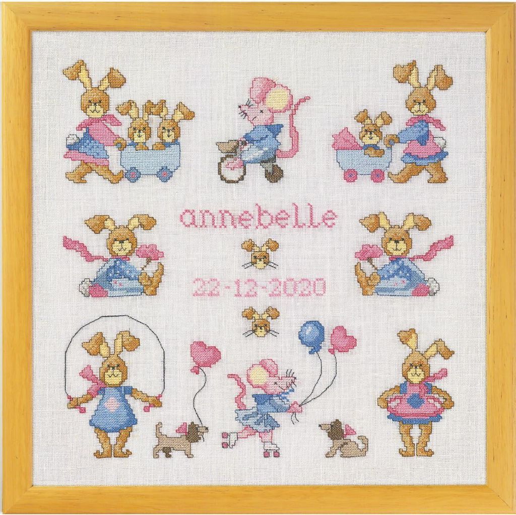 Permin Kreuzstich Stickpackung "Annebelle", Zählmuster, 35x35cm, 12-0440