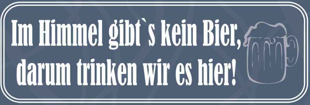vianmo Holzschild 10x27 cm Im Himmel gibt`s kein Bier Dekoration