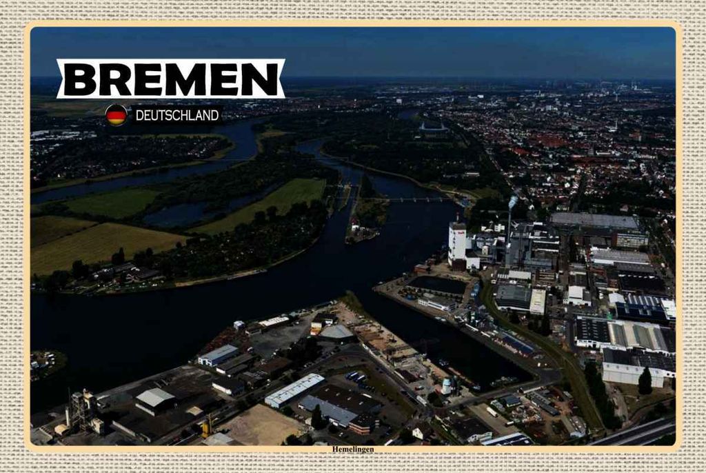 vianmo Holzschild 20x30 cm Bremen Deutschland Hemelingen Bildmotiv Reisemotiv Abenteuer Reisen
