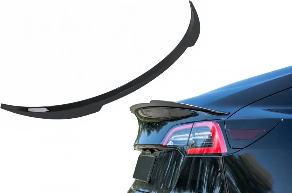 Aileron de coffre pour Tesla Model 3 2017+ noir brillant anti-rayures