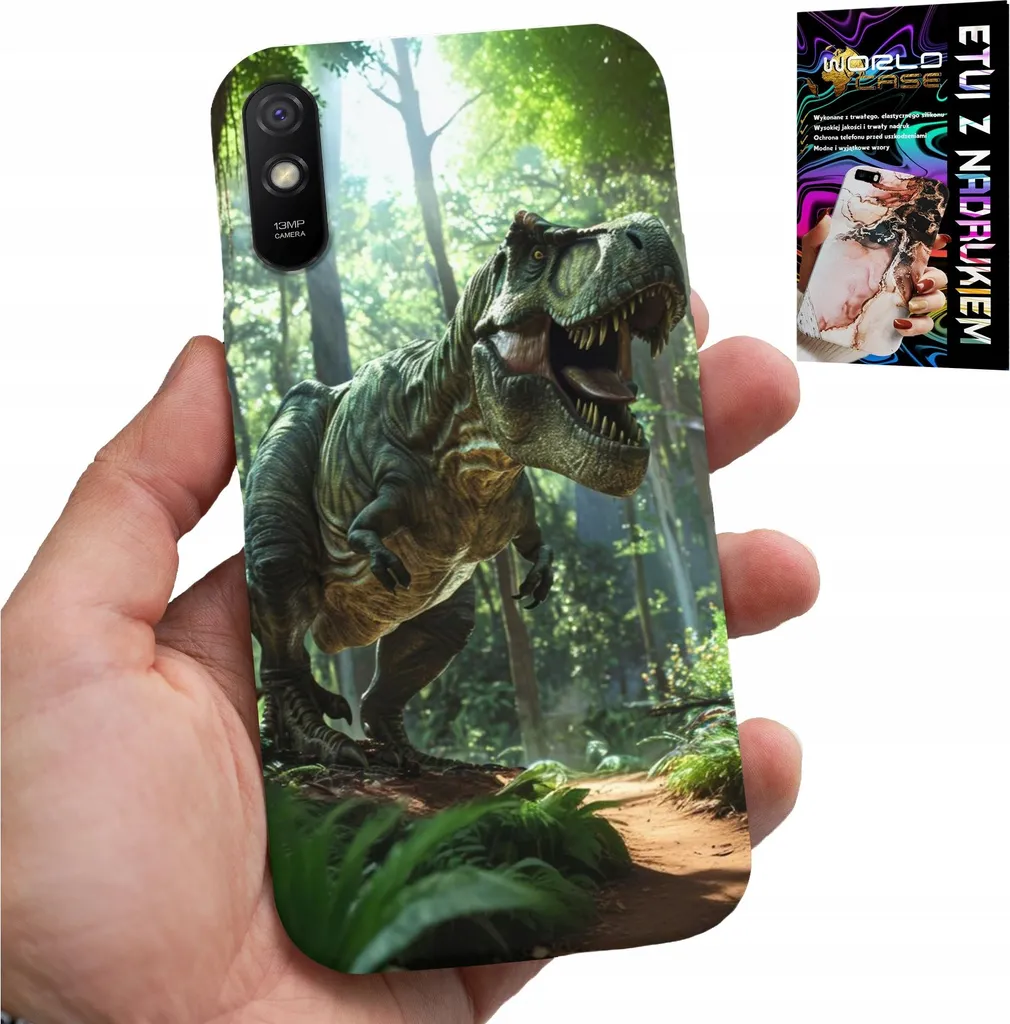 Offerta Custodia Redmi 9A + Vetro: Design T-Rex Anti-Urto