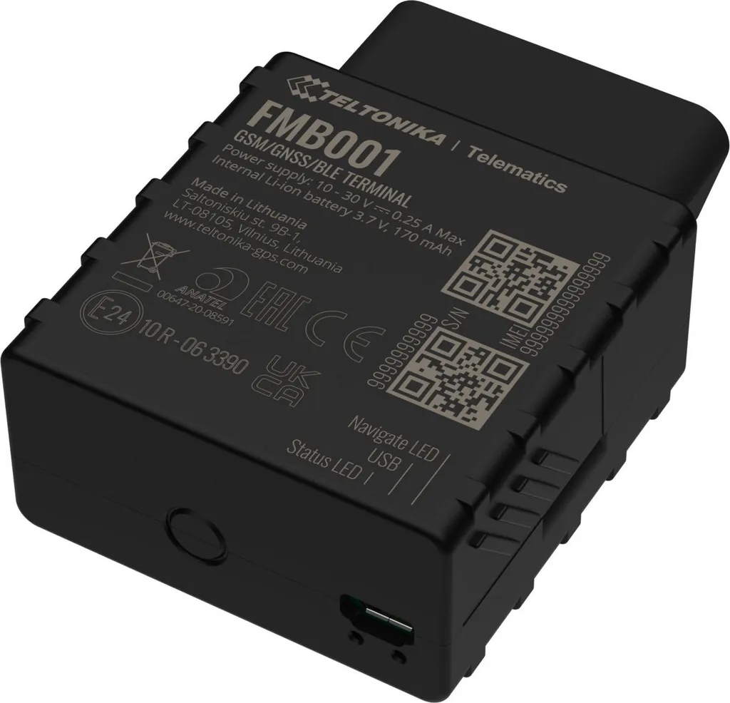 Teltonika FMB001 Tracker OBDII Plug and Track GPS Temps Réel Avancé