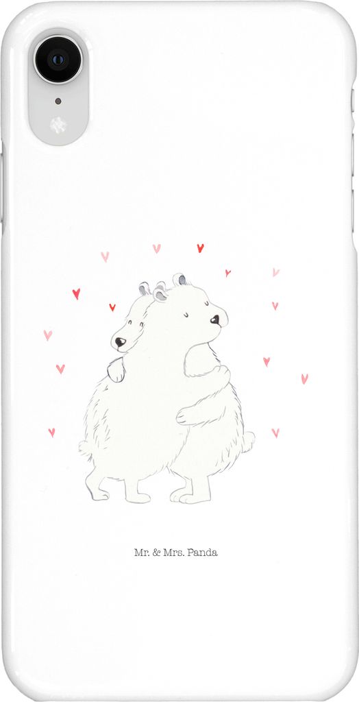 Mr. & Mrs. Panda Iphone XR Handyhülle Eisbär Umarmen - Weiß - Geschenk, Handy Case, Premium Kunststoff, Lustige Sprüche