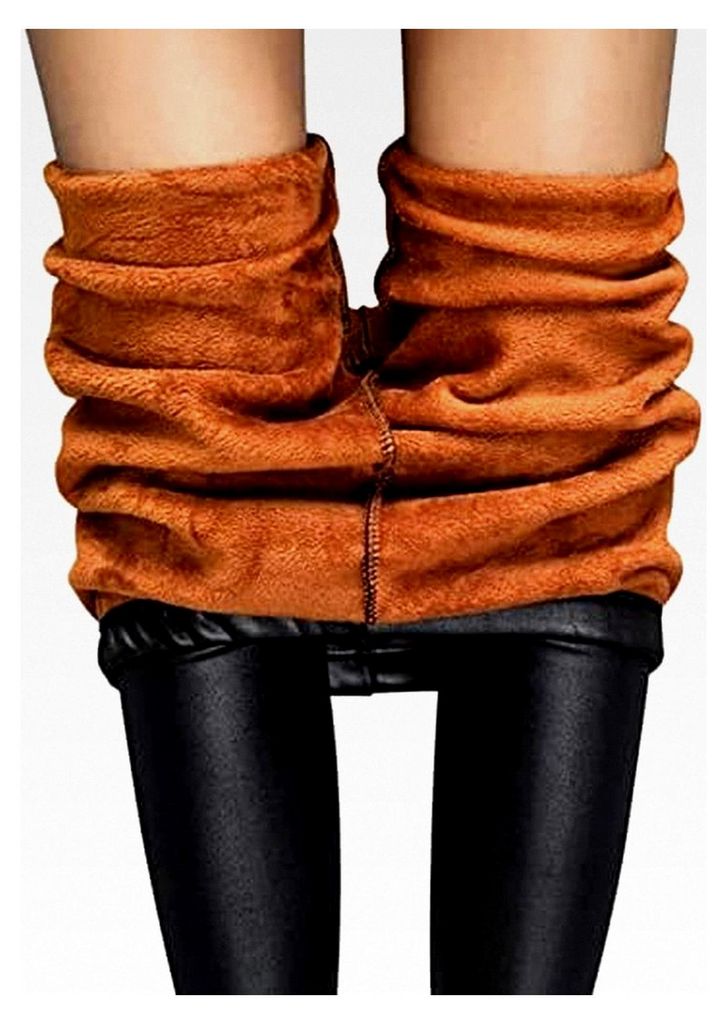 Damen Leggings in Lederoptik, Stretch Kunstlederhose, Skinny Kunstleder Leggings, Hohe Taille, Bleistift-Hose, Freizeithose, Treggings, Thermoleggings