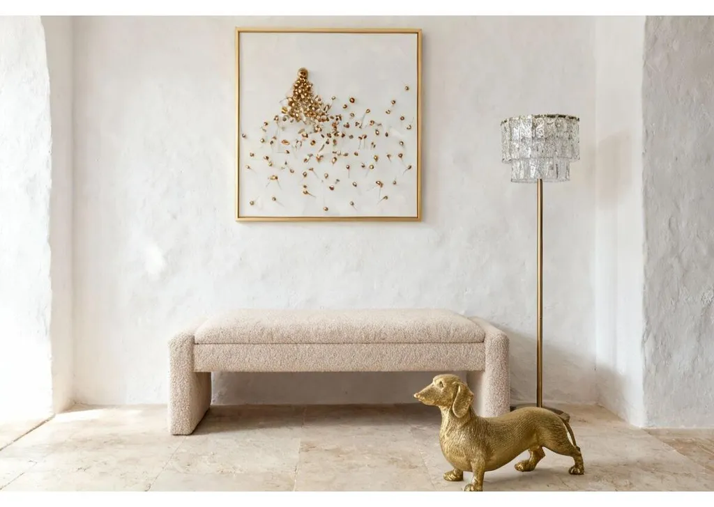 Lampadaire design transparent finition or 25W 160cm Home ESPRIT