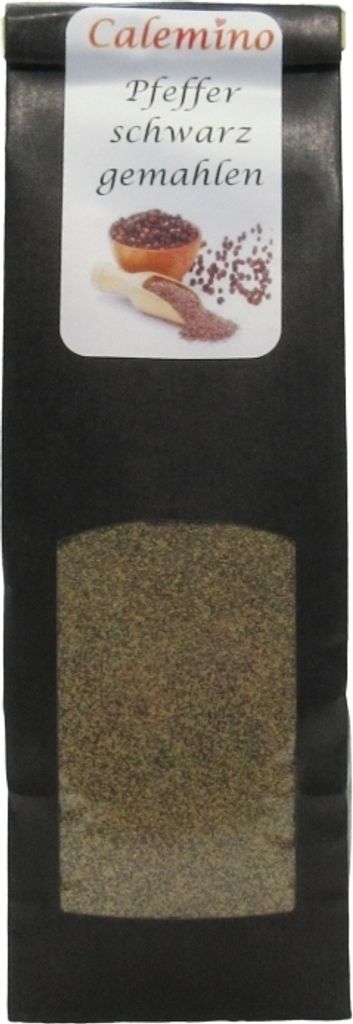 Calemino Pfeffer schwarz gemahlen 150g für Gulasch, Grillfleisch, Gemüse, Suppen