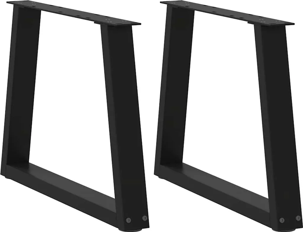 Tavolino 2 Pezzi Gambe a V Acciaio Nero 60 cm | Design Minimalista