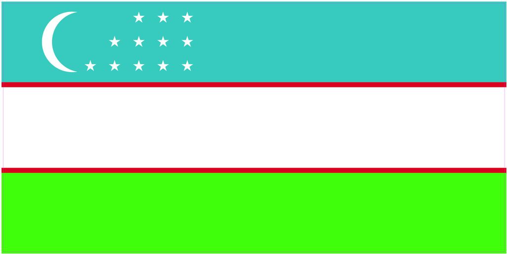 WANDTATTOO Sticker Fahne Flagge Aufkleber Usbekistan 100 x 50cm - Dekoration für Kinderzimmer Schlafzimmer Wohnzimmer Küche Badezimmer