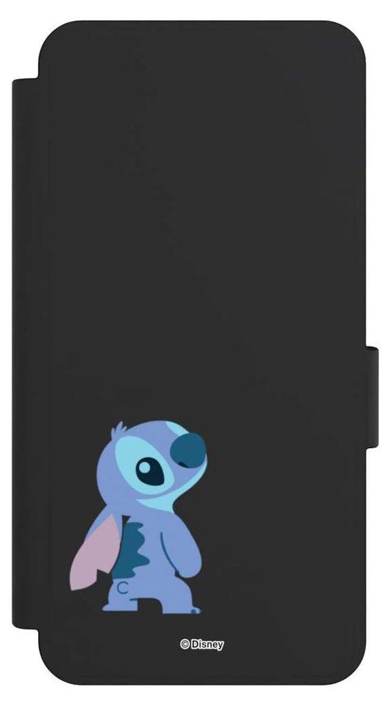 NIVOCASE Klapphülle für Samsung Galaxy S25 Edge Handyhülle aus Kunst Leder NIVOflip schwarz Disney Fanartikel Lilo & Stitch