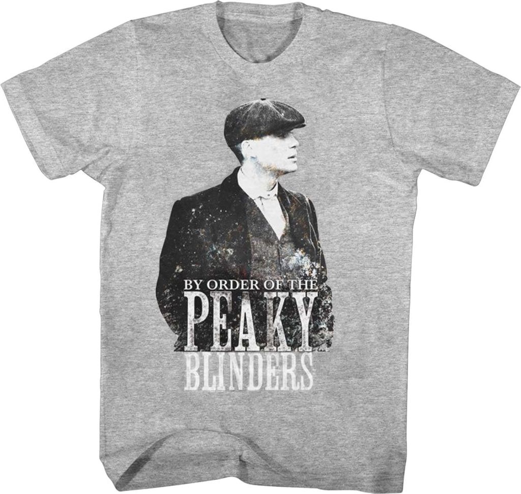 Peaky Blinders - T-Shirt für Herren/Damen Uni RO777 (S) (Grau)