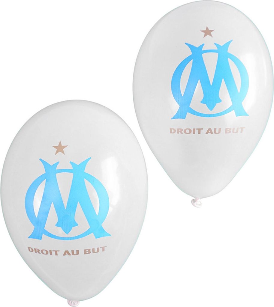 11 Luftballons Olympique de Marseille 23 cm - Einheitsgröße