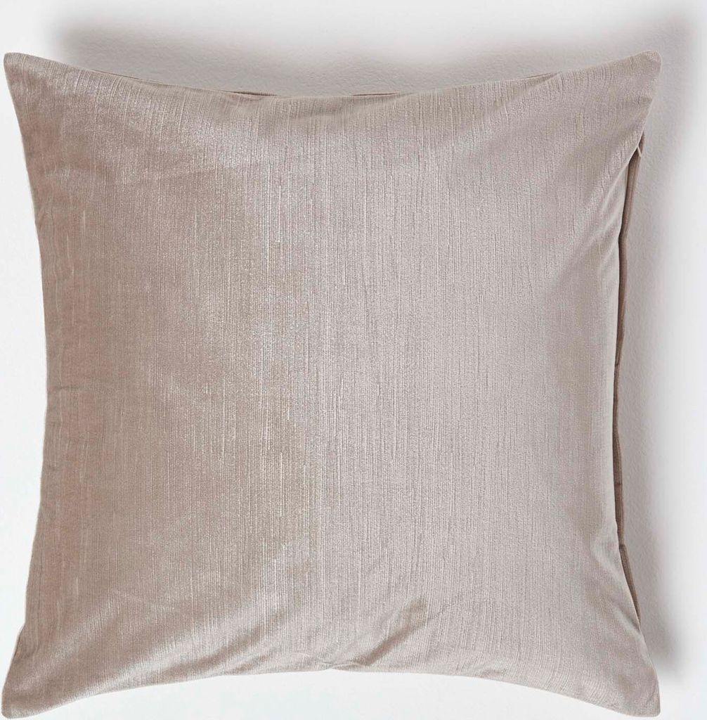 HOMESCAPES Samtkissen champagner 45 x 45 cm