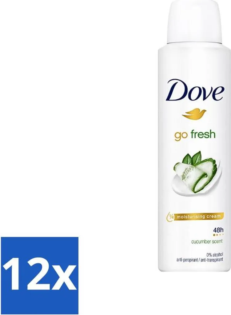 Dove Go Fresh - Deospray - Gurke - 150 ml - Vorteilspack - 12 Stücke