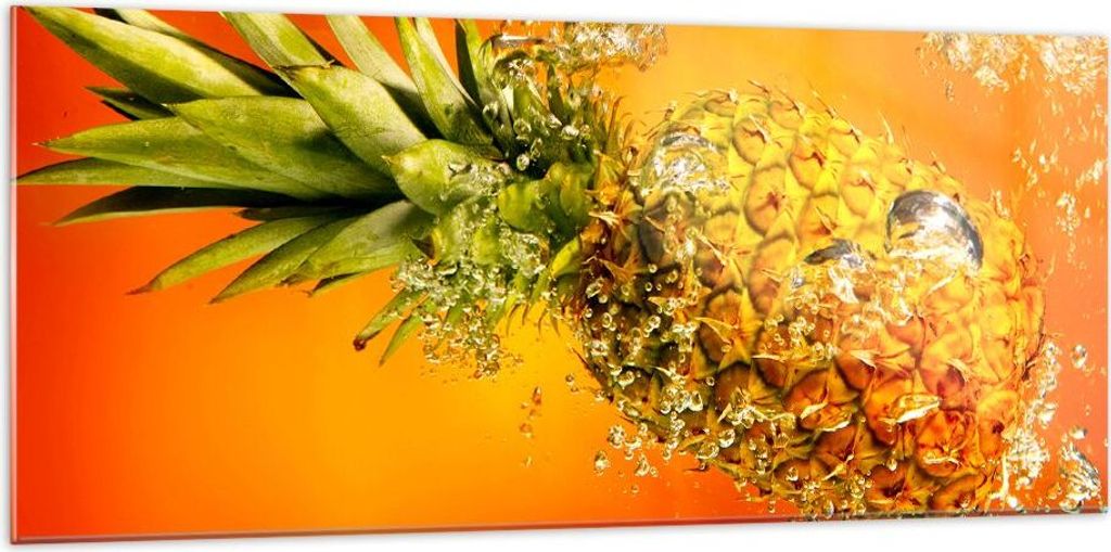 Bilder auf glas - Karibik ananas frucht gesund - 120x50cm - Glasbilder - Wandbilder - Kunstdruck - zum Aufhängen bereit - Wanddekoration aus Glas ...