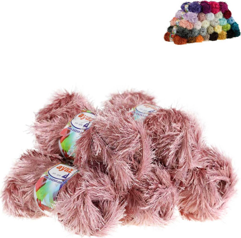 Fransen-Strickgarn Yumos 5 Knäuel je 150m/100g Strickgarn Produktbild 