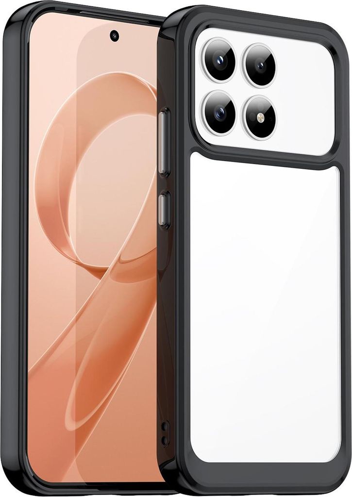 Für Xiaomi Poco F8 Pro Colorful Series TPU / Acryl Hybrid Schutz Hülle Schwarz