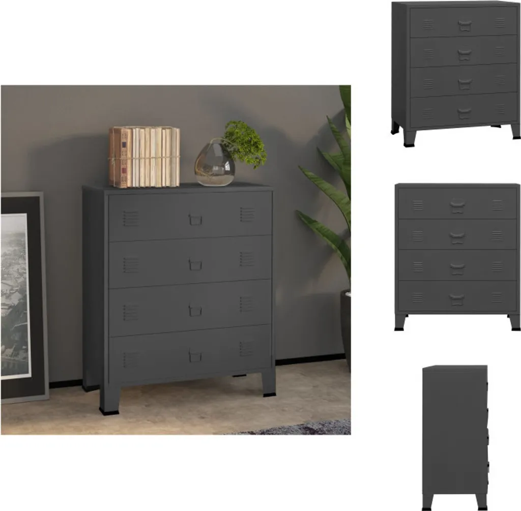 Commode Métal Anthracite : Rangez Tout avec ce Meuble Industriel 78cm