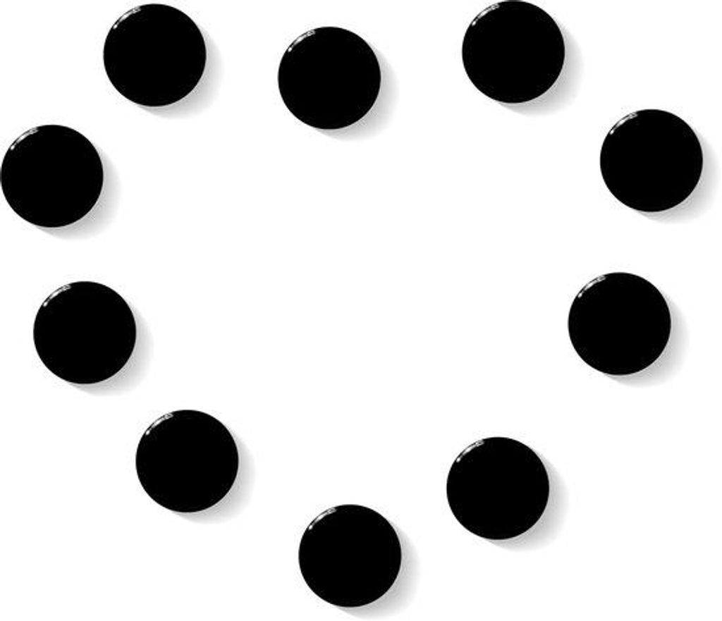 Starke runde Magneten 10er Pack schwarz für Whiteboards und Fotos