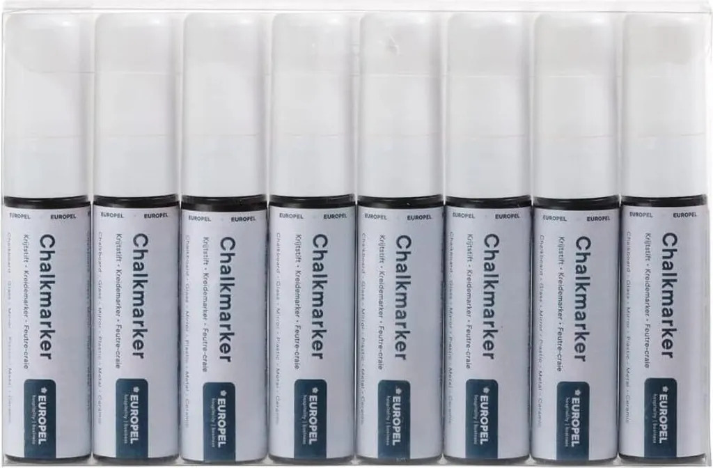 Marqueur craie blanc pointe extra large 15mm EUROPEL pack de 8