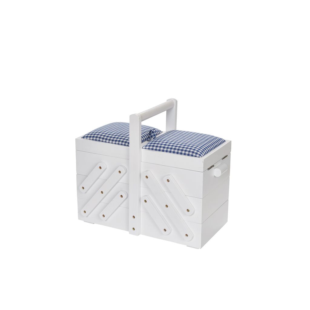 valigetta da cucito in legno con tessuto 36x19x30cm Immagine del prodotto 