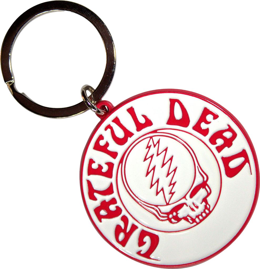 Grateful Dead - "Steal Your Face" Schlüsselanhänger RO13236 (45 mm) (Rot/Weiß)