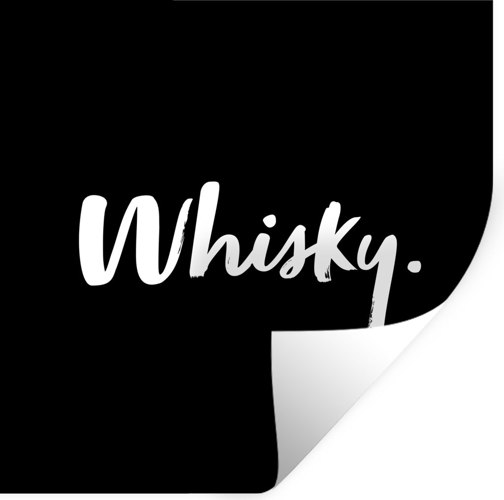 MuchoWow Wandtattoo Wandsticker Wandaufkleber Whisky - Zitate - Text - Getränk - Alkohol 50x50 cm Selbstklebend und Repositionierbar - Selbstkle...