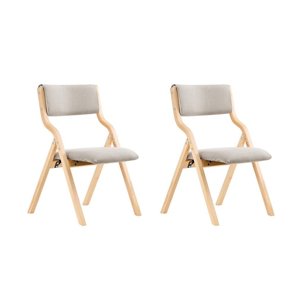 SoBuy Set mit 2 Klappstühlen Ergonomische Gepolsterte Küchen- und Esszimmerstühle Klappstuhl Balkon und Büro Ideal für Küche Garten Camping F...