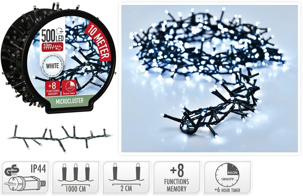 Luci Natale Esterno 500 LED Bianco Freddo 10m HOMESTYLING IP44