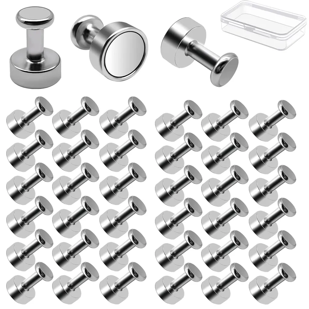 Magnets néodyme pour tableau blanc et frigo - Pack de 40 aimants ronds