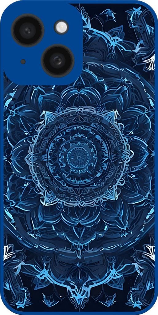 Smartphonica Handyhülle passend für iPhone 13 Mini mit dunkelblauem Mandala-Druck - TPU-Hülle dunkelblau Mandala-Design - dunkelblau