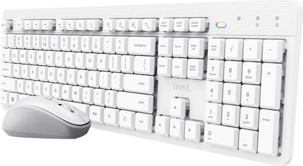 Trust Ody II Ensemble Clavier et Souris sans Fil Blanc Allemand QWERTZ