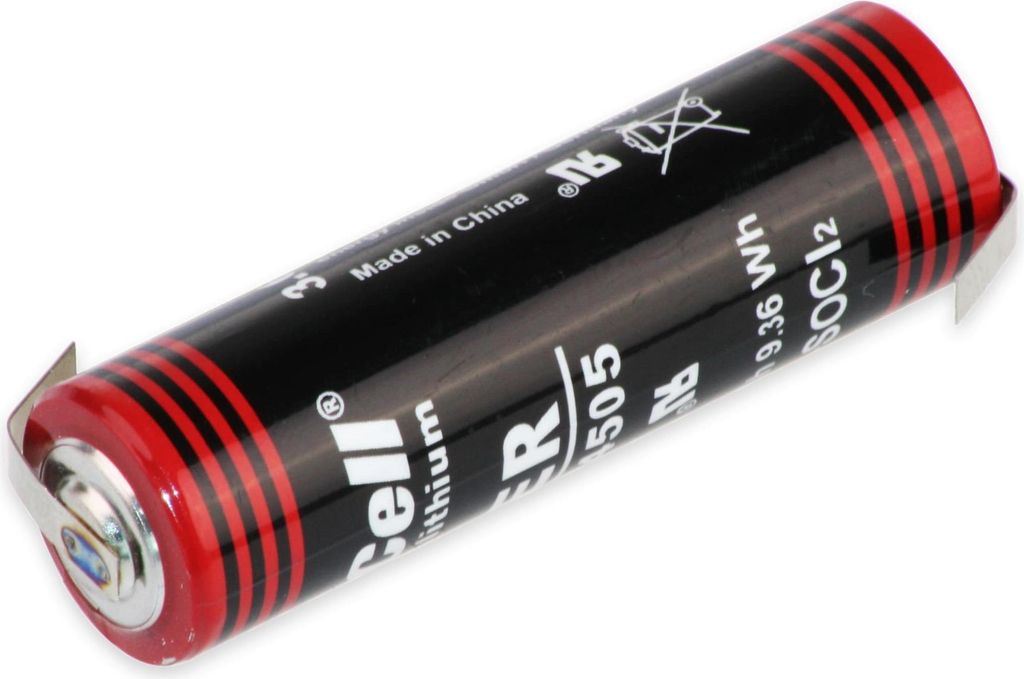 KRAFTMAX Lithium-Batterie LS14500, AA, mit Z-Lötfahne, 3,6 V-, 2400 mAh